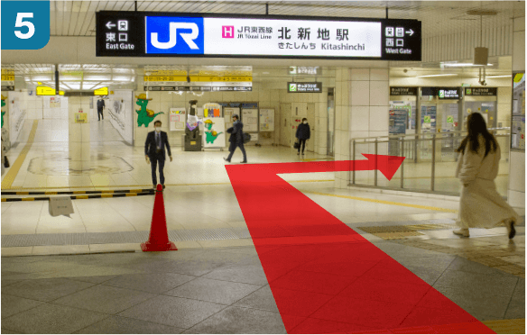 阪神電車大阪梅田駅百貨店口からの道順-5